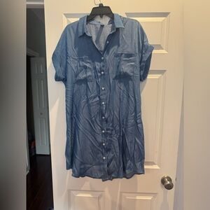 SHEIN Light Blue Shirt Dress